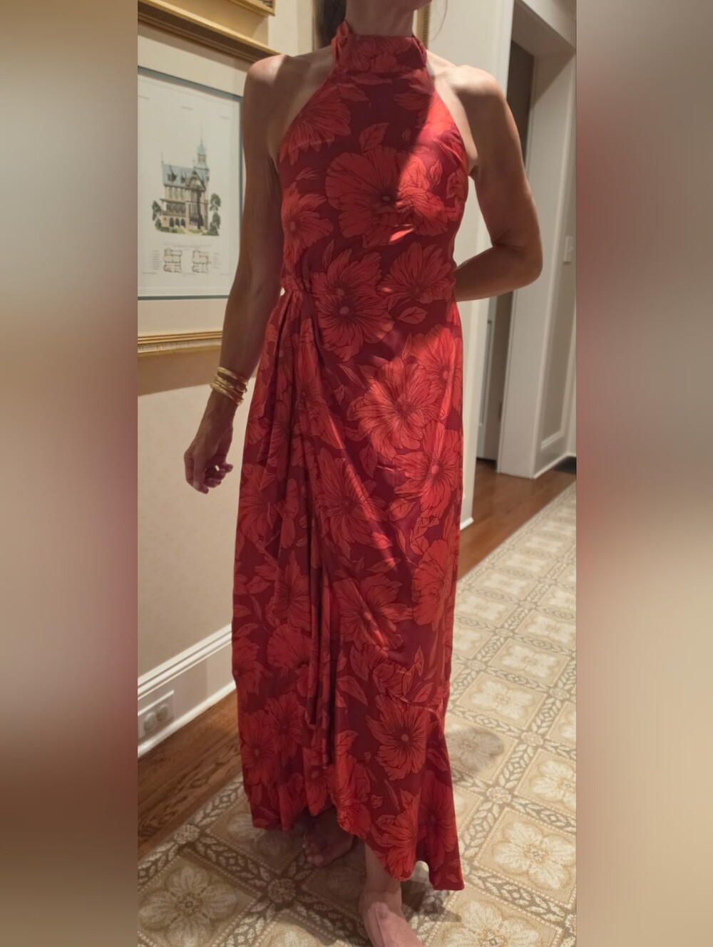 J. Crew Red Floral Maxi Dress